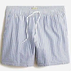 J Crew Men’s 6” Swim Trunk in Seersucker, Medium